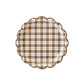 Harvest Scallop Brown Plaid Paper Plate