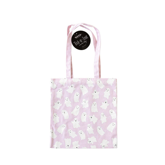 Pink Ghosts Canvas Trick or Treat Bag