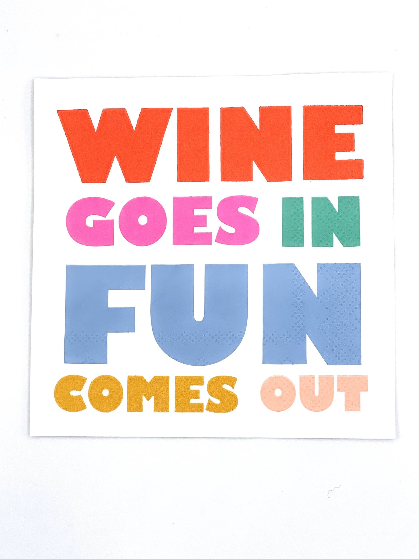 Funny Cocktail Napkins | Wine Goes In Fun Comes Out - 20ct