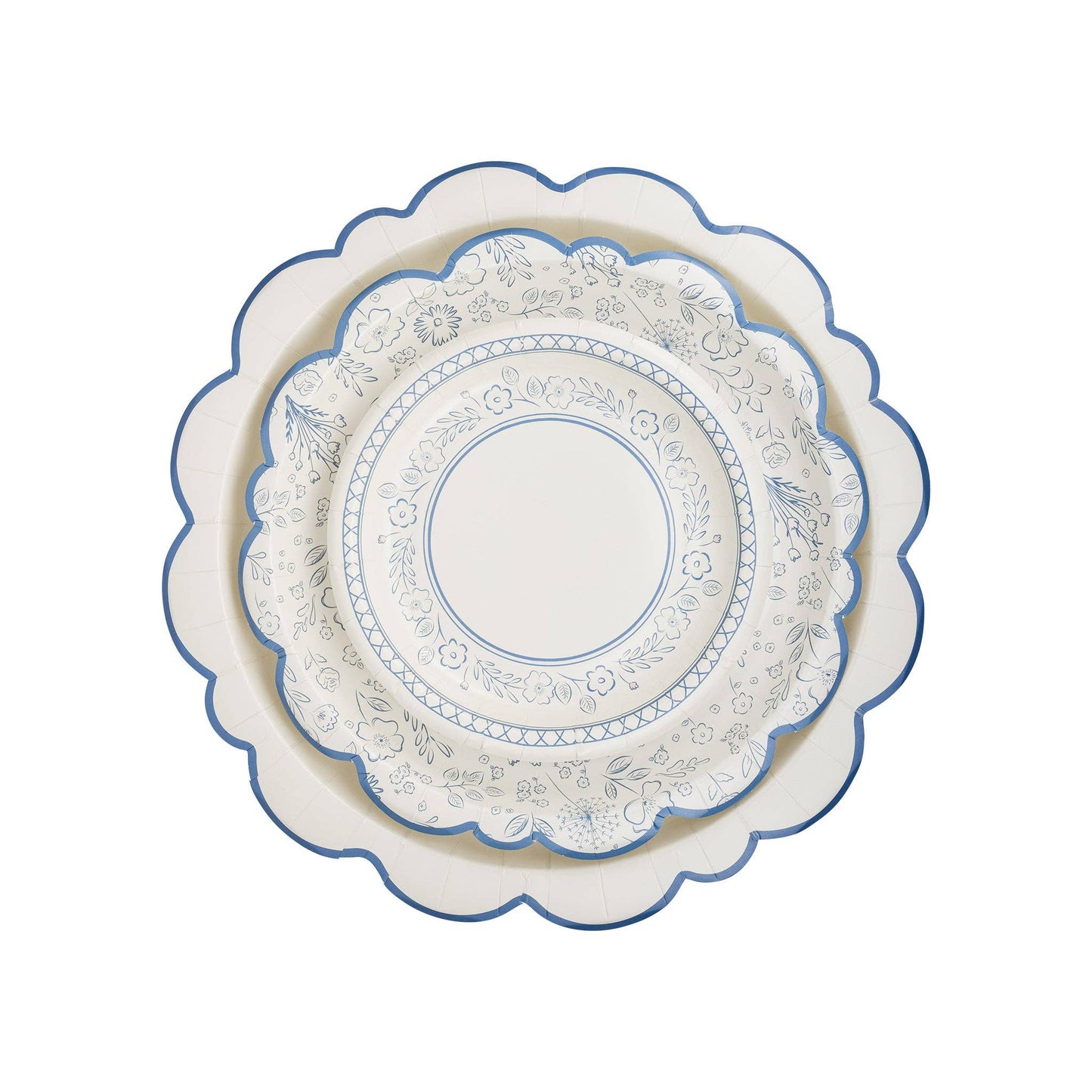 Pembroke Cream with Blue Edge 12" Paper Plate