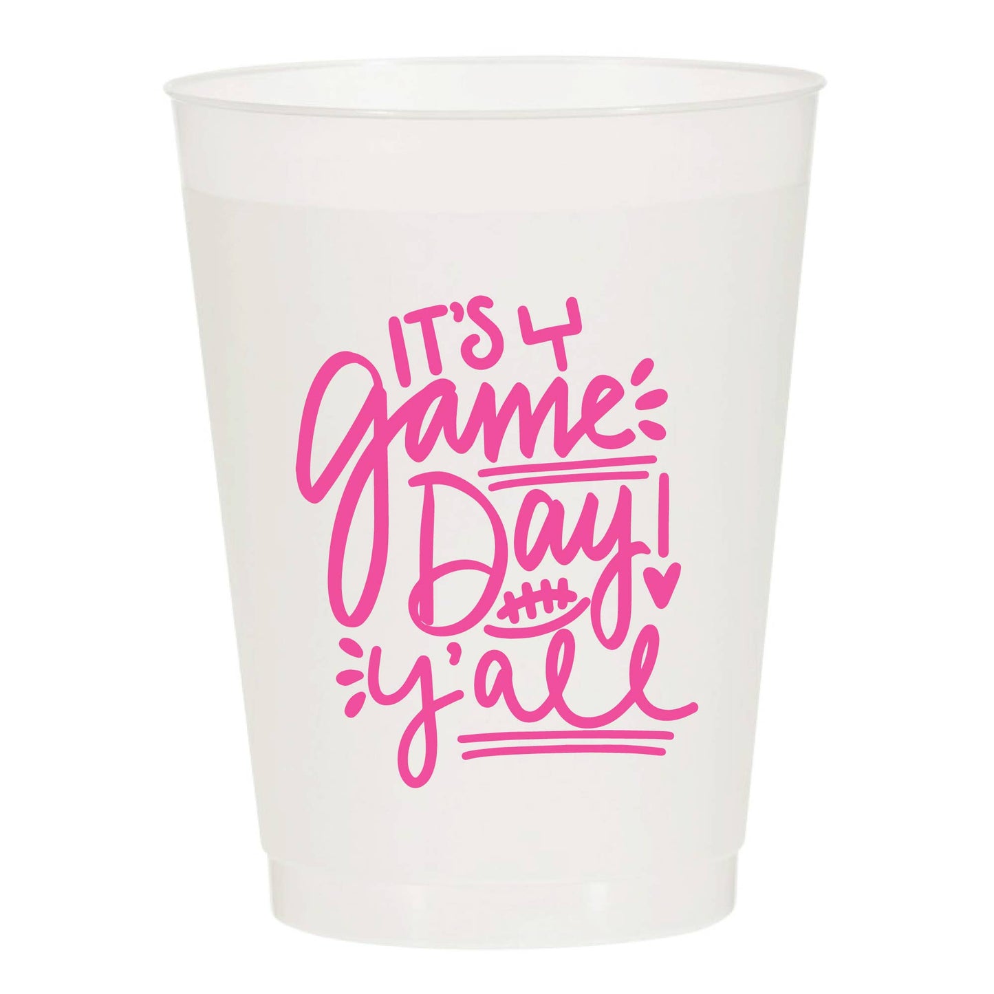 It's Game Day Yall Pink Frosted Cup | Pack of 6