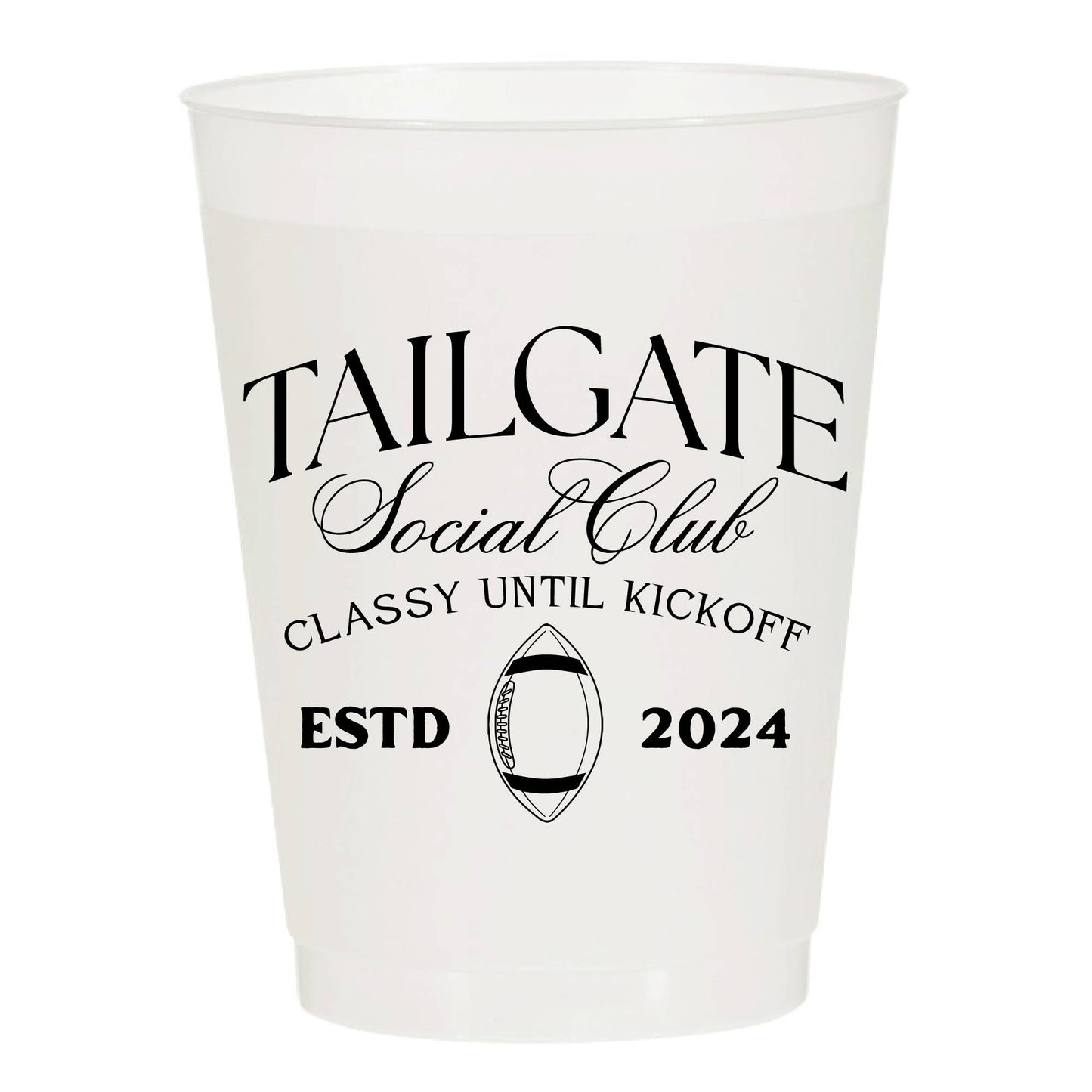 Tailgate Social Club Football Frosted Cups- Sports | Pack of 6