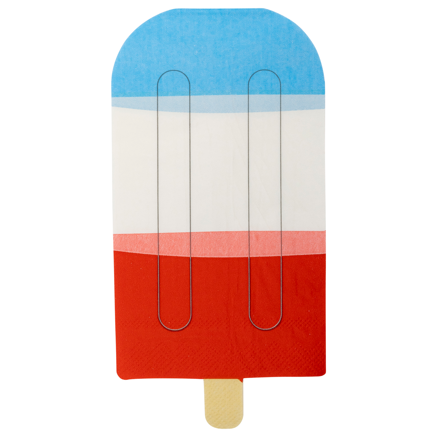 Red White Blue Ice Pop Shaped Paper Guest Napkin