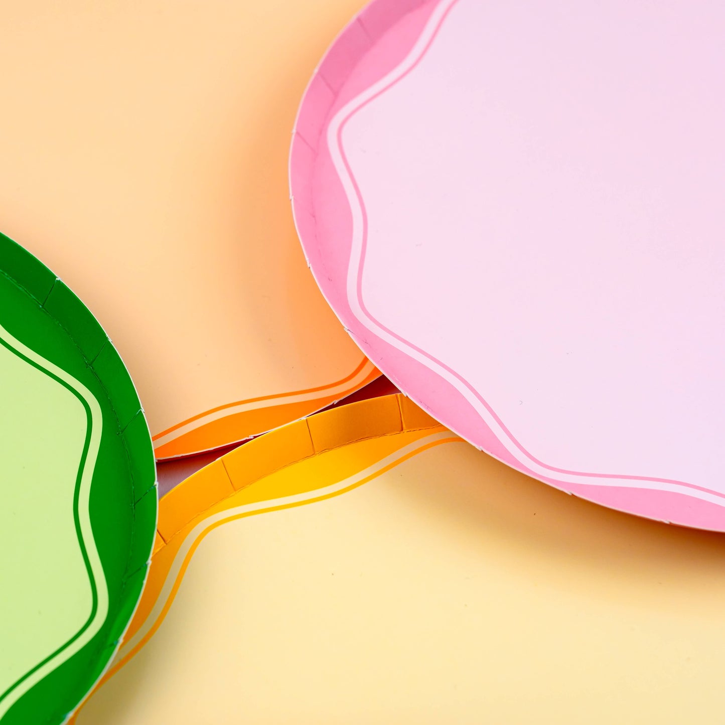 Pink Color Block Dinner Paper Plates