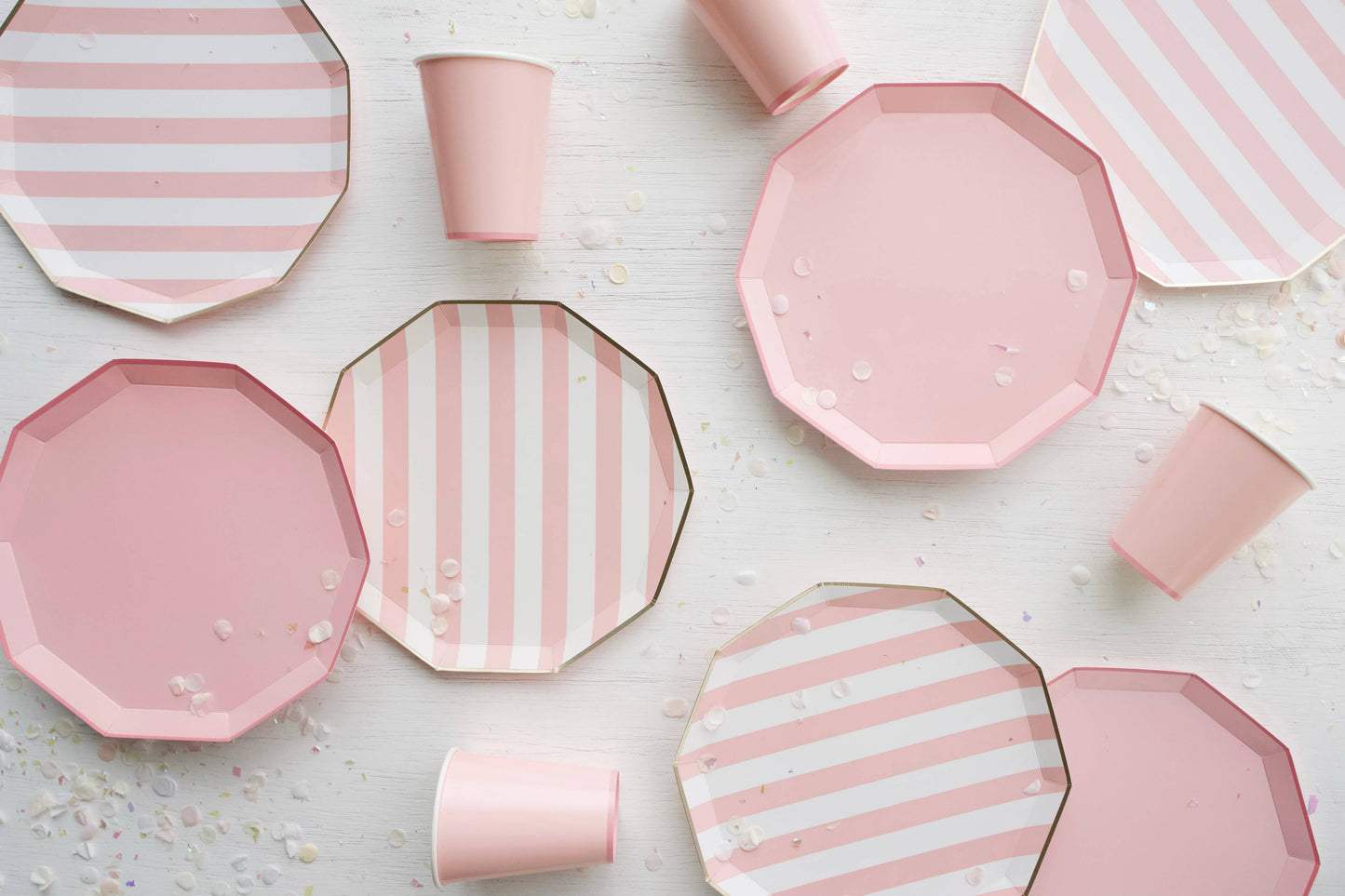 Petal Pink Signature Cabana Stripe Plates - 10.75 | Pack of 8