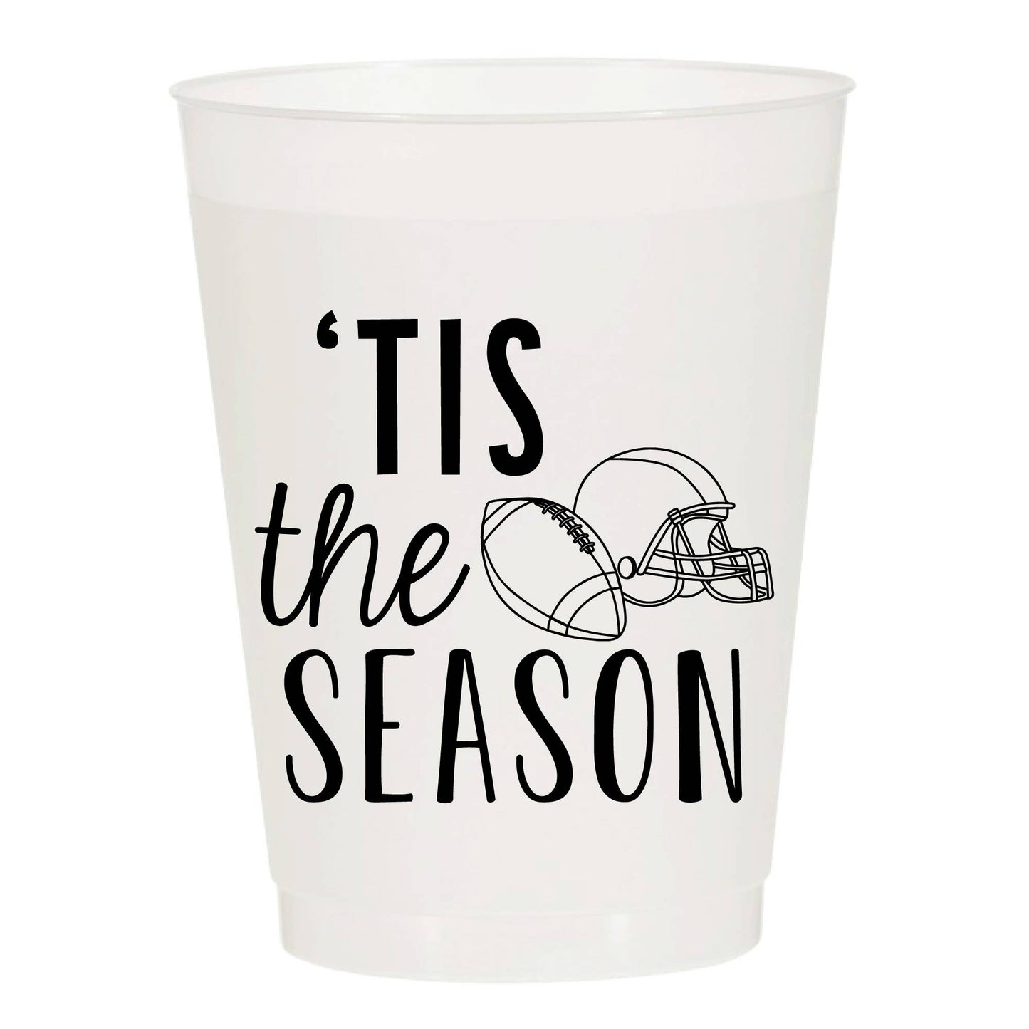 Tis The Season Football Tailgate Frosted Cups | Pack of 6