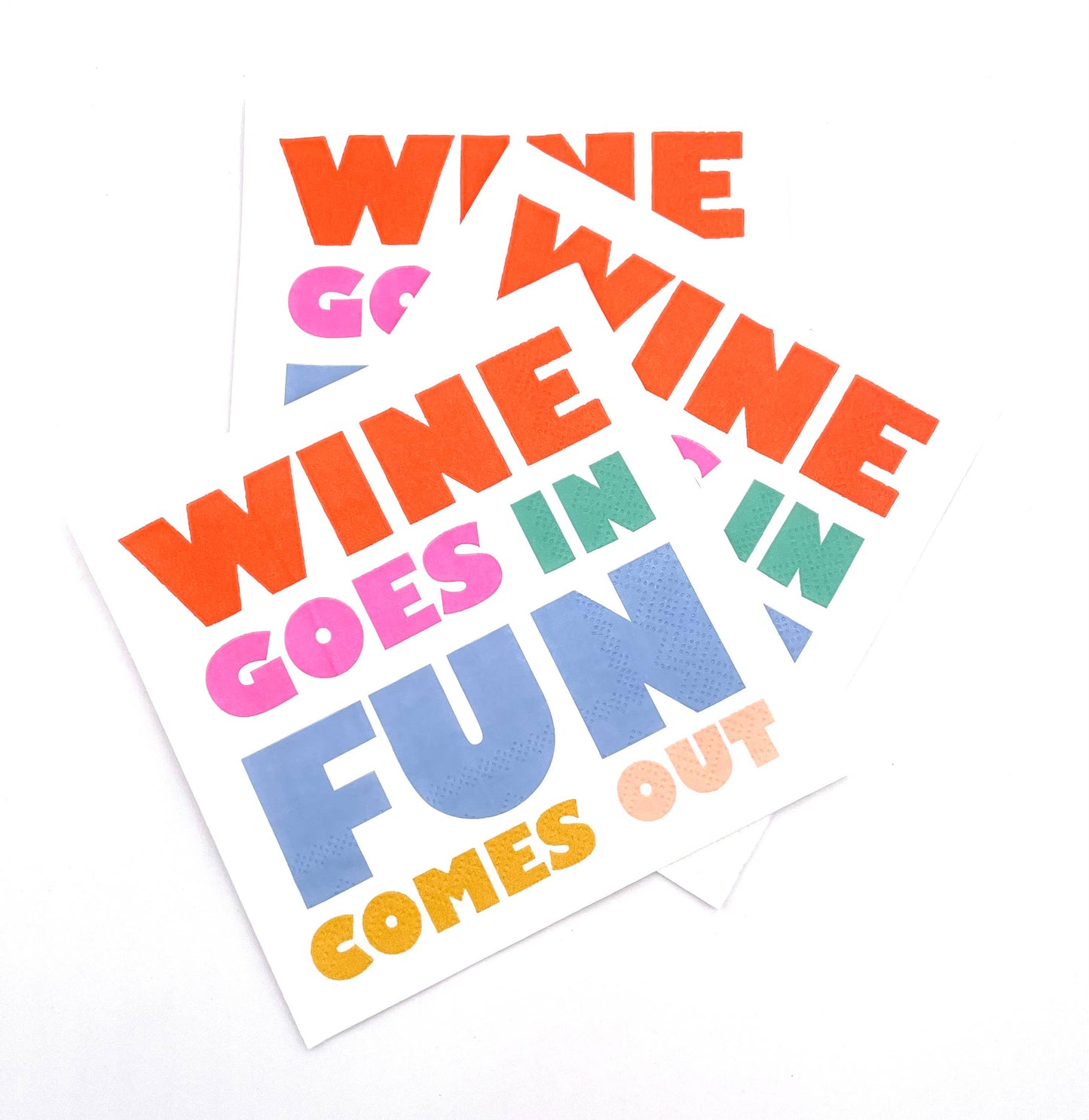 Funny Cocktail Napkins | Wine Goes In Fun Comes Out - 20ct