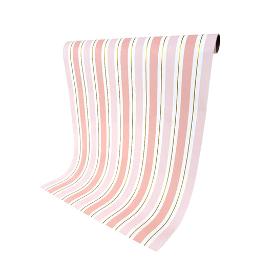 Pink Striped Paper Table Runner