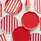 Cherry Red Signature Cabana Stripe Plates 10.75" | Pack of 8