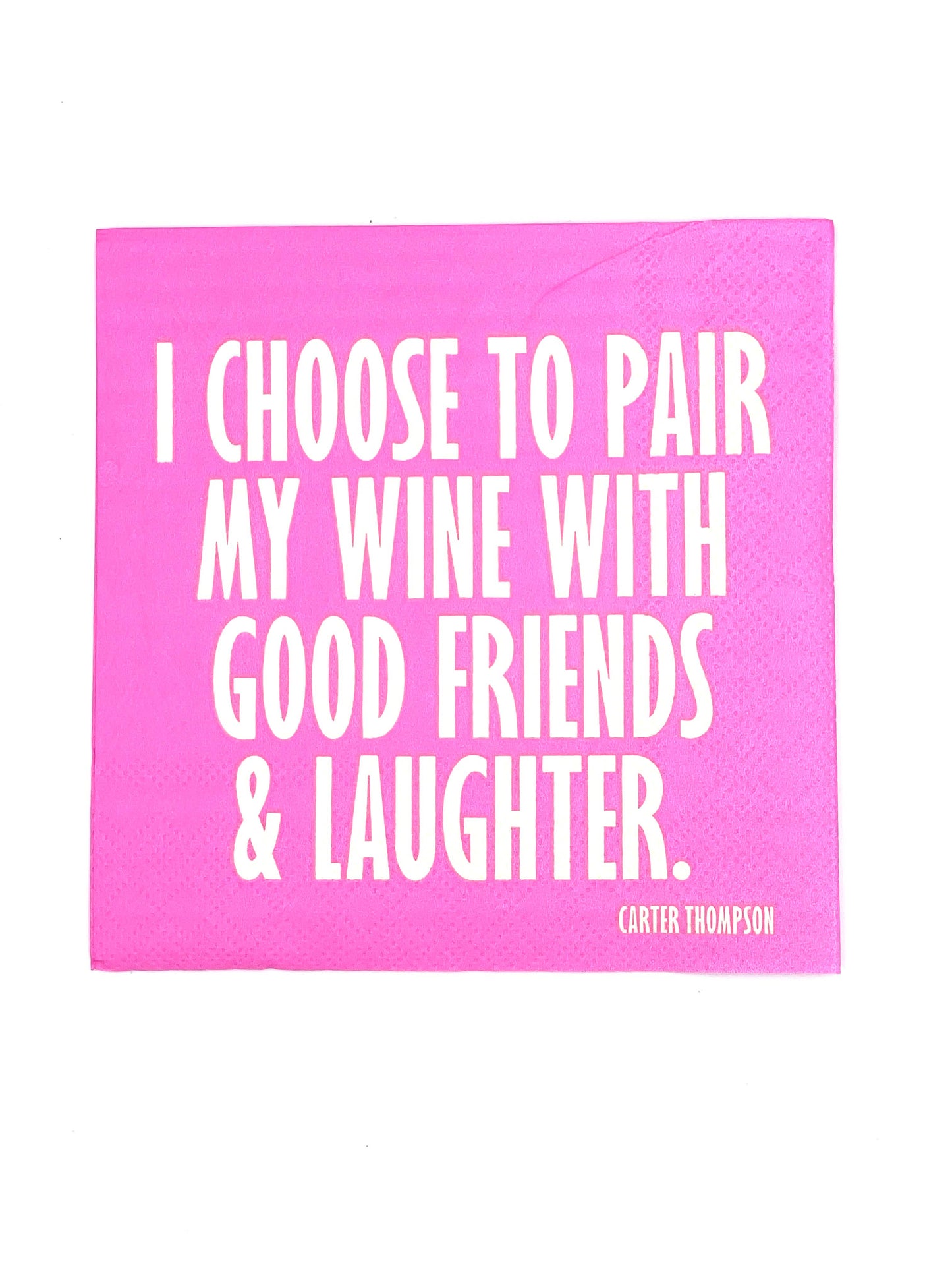 Funny Cocktail Napkins | Pair Wine With Good Friends - 20ct