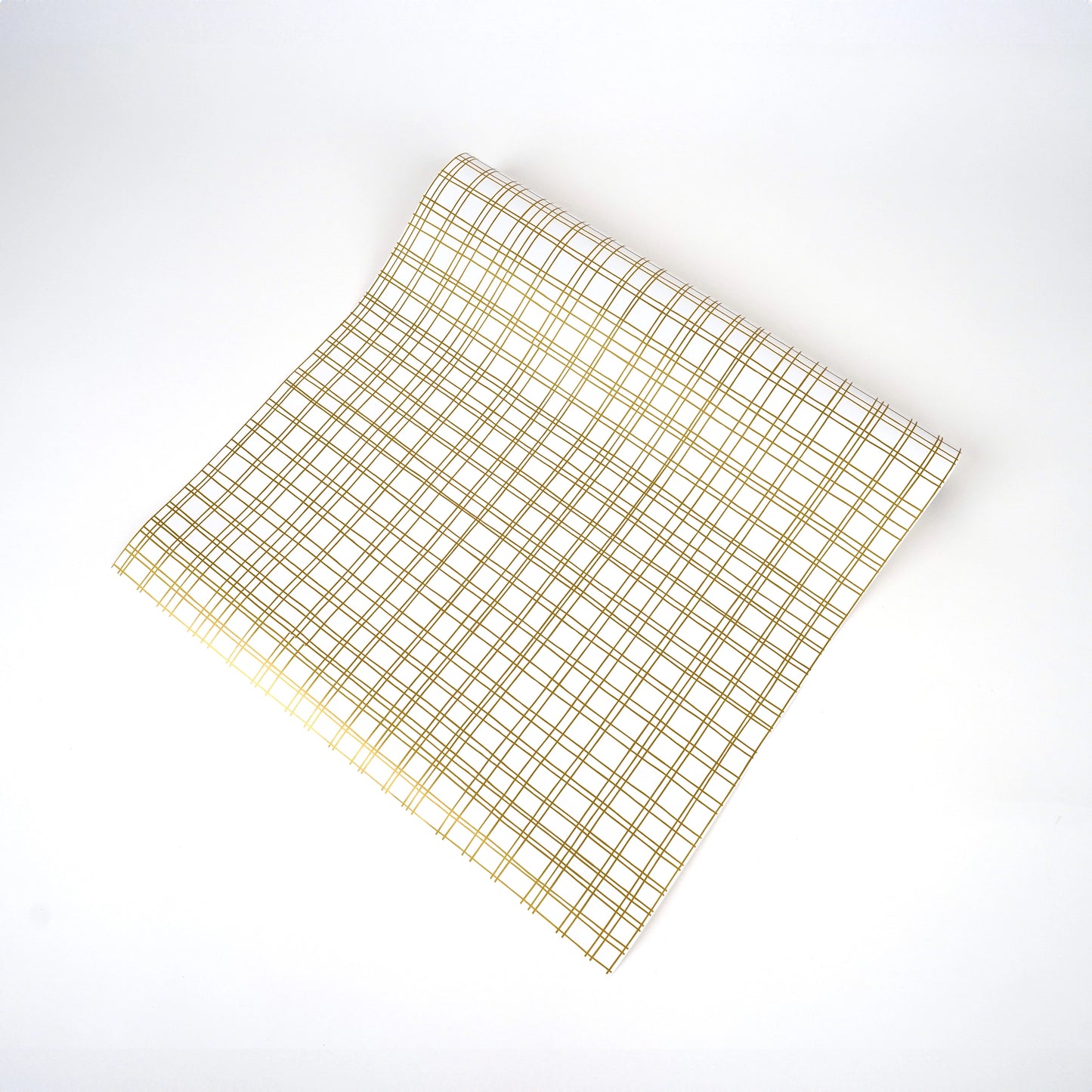 Gold Plaid Paper Table Runner