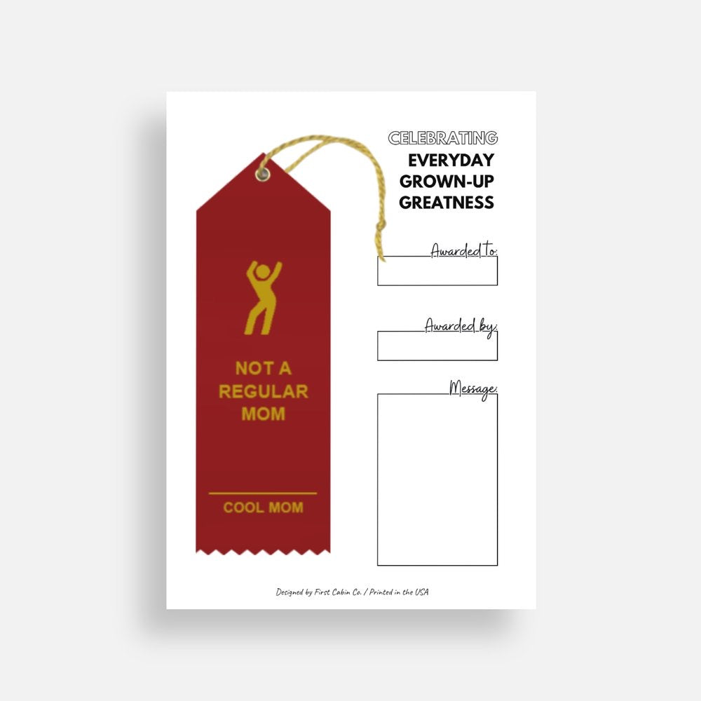 Not A Regular Mom-Cool Mom Award Ribbon | Card