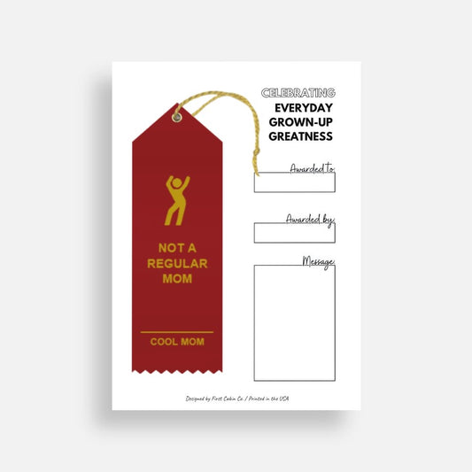 Not A Regular Mom-Cool Mom Award Ribbon | Card