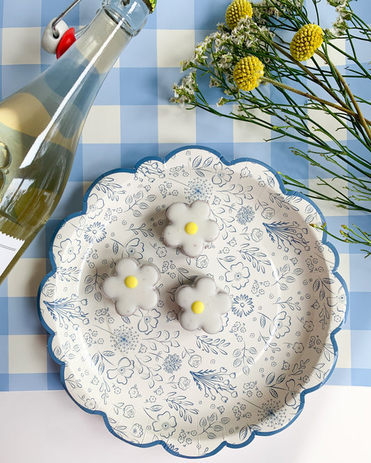 Blue Gingham Paper Table Runner