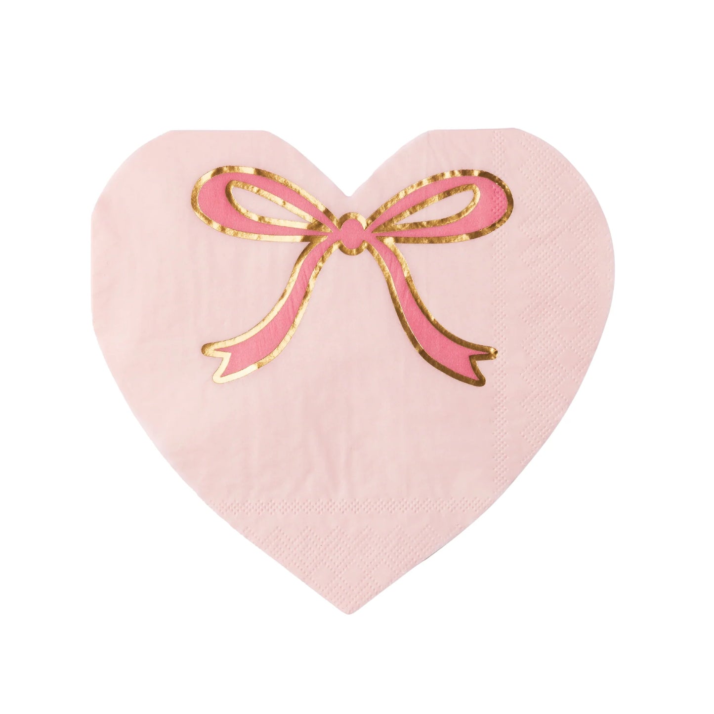 PRE-ORDER | Petal Pink Bow Heart Large Napkin | 20 count