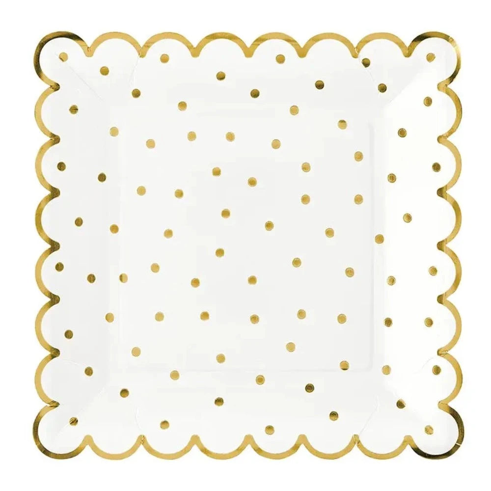 Gold Polka Dot Paper Plates