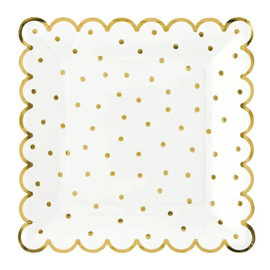 Gold Polka Dot Paper Plates