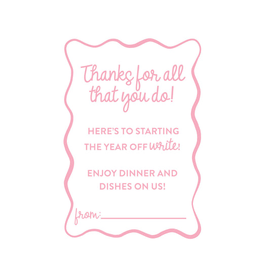 Start Year off Write Dinner and Dishes FREE Printable