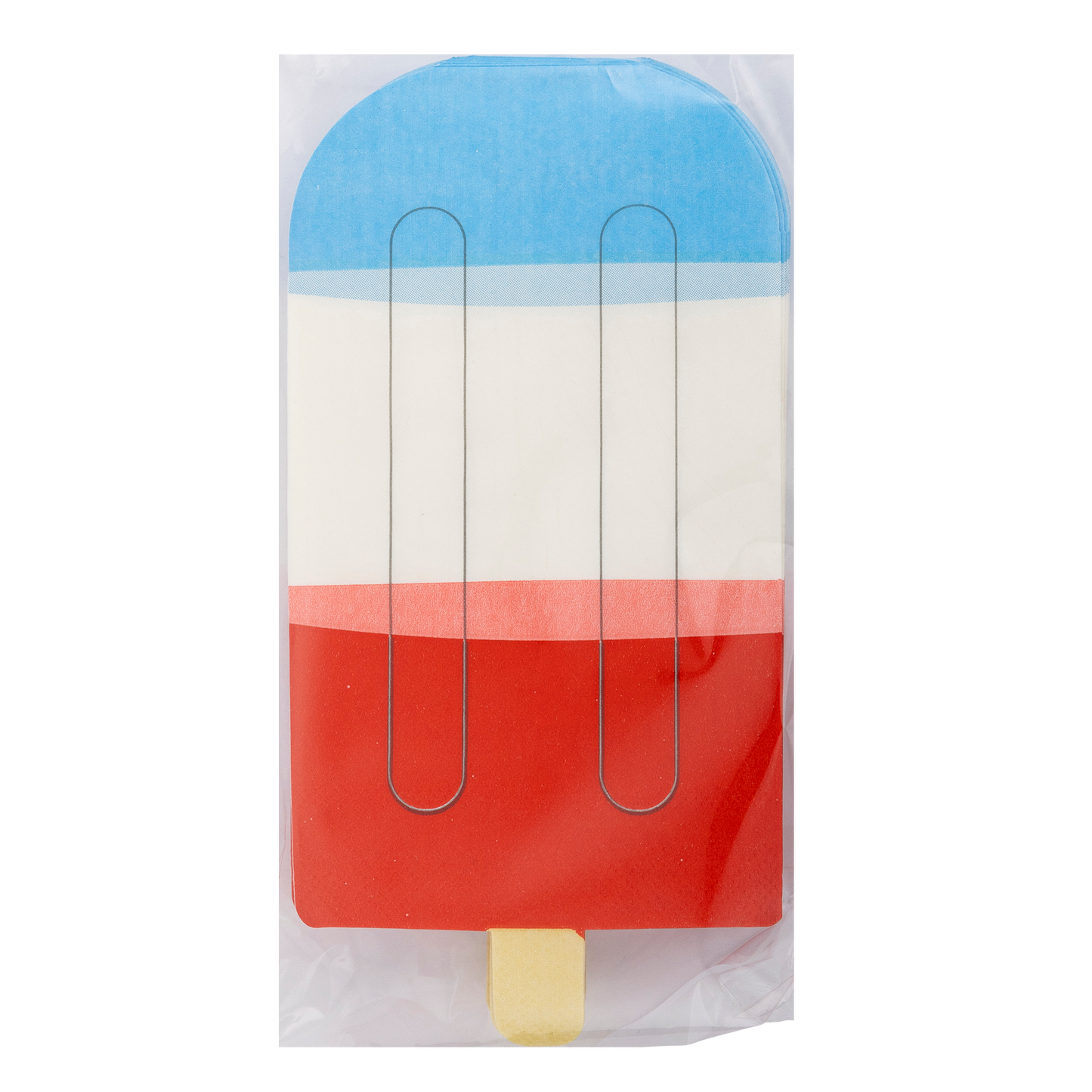 Red White Blue Ice Pop Shaped Paper Guest Napkin