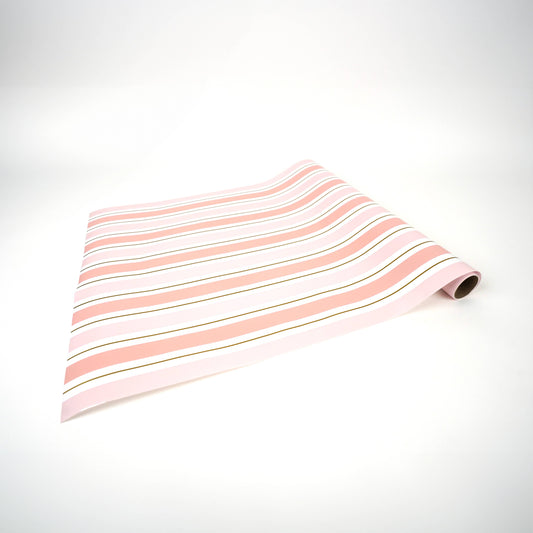 Pink Striped Paper Table Runner