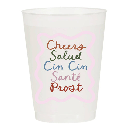 PRE-ORDER | Cheers Sante Frosted Cups | Pack of 6