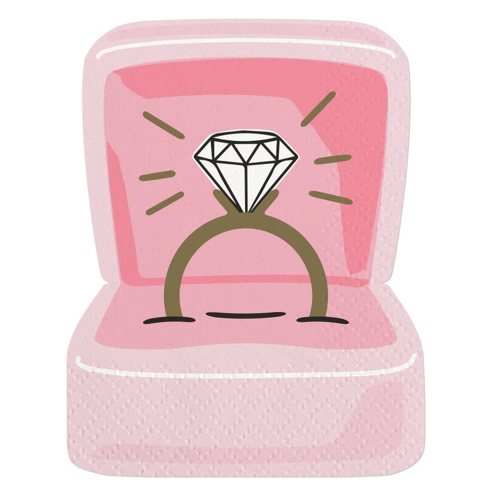 Cocktail Napkins | Die-Cut Engagement Ring - 16ct