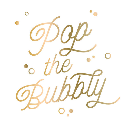 Funny Cocktail Napkins | Pop The Bubbly | Pack of 20