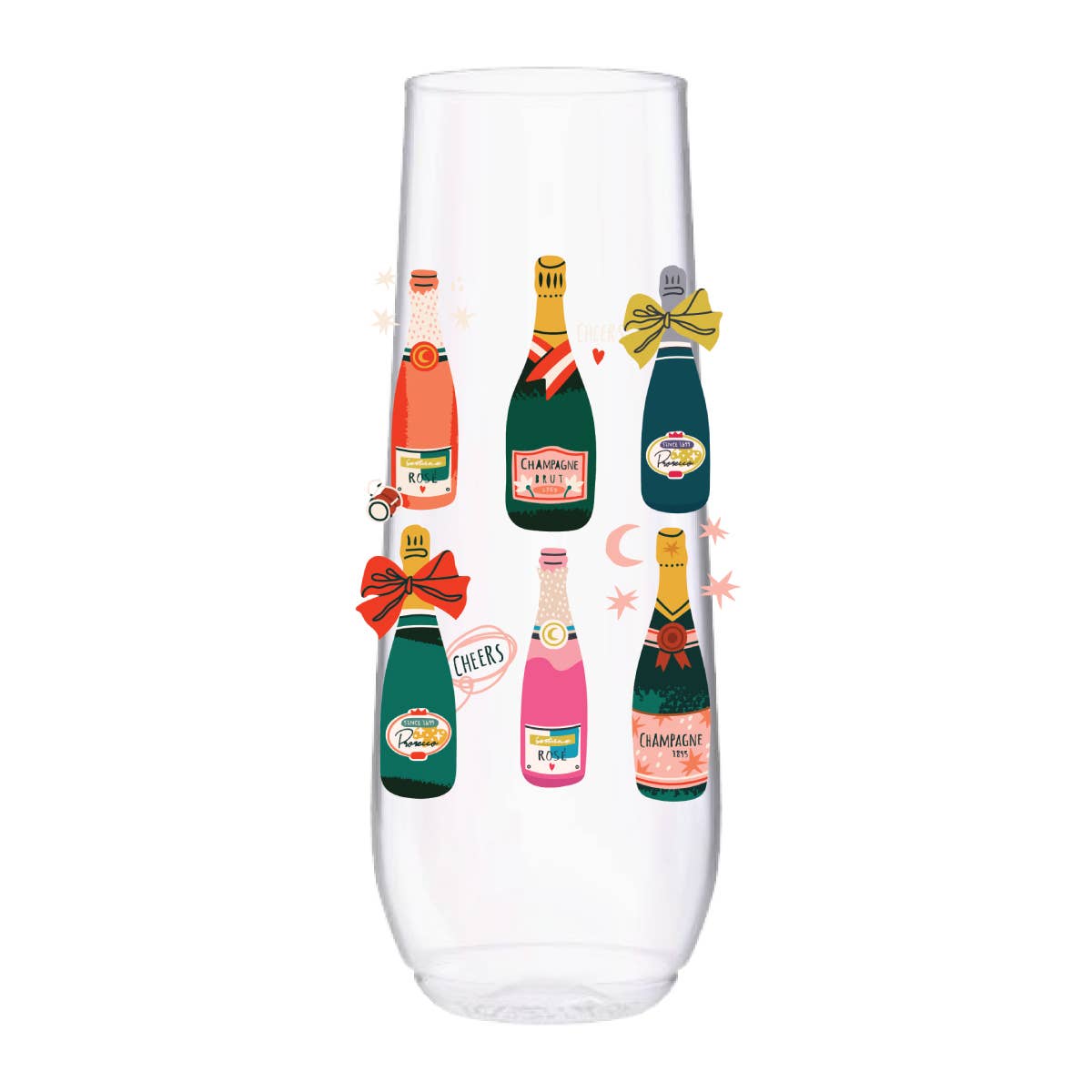 Fun Champagne Bottle 9oz Flute Tossware