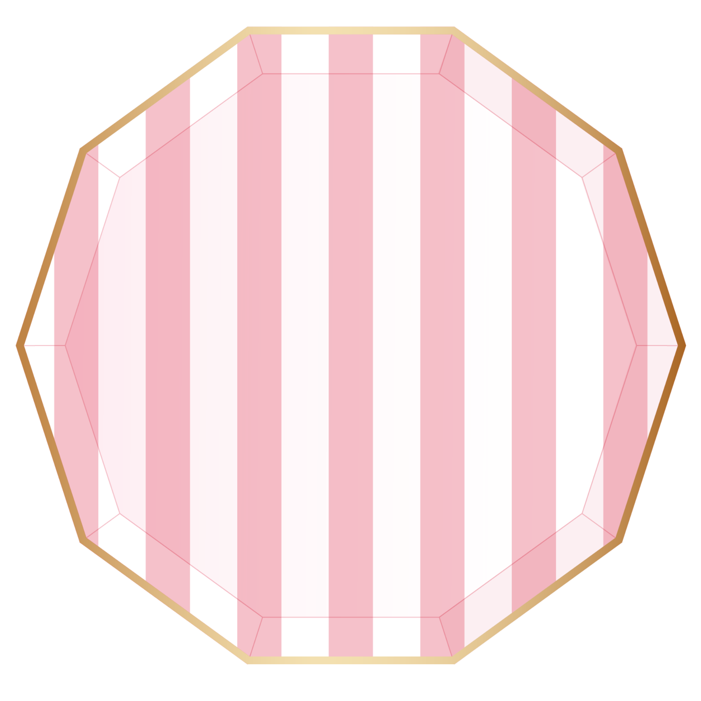 Petal Pink Signature Cabana Stripe Plates - 10.75 | Pack of 8